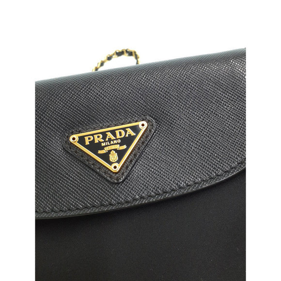 Prada Nylon Chain Mini Shoulder Bag Black - Picture 6 of 9
